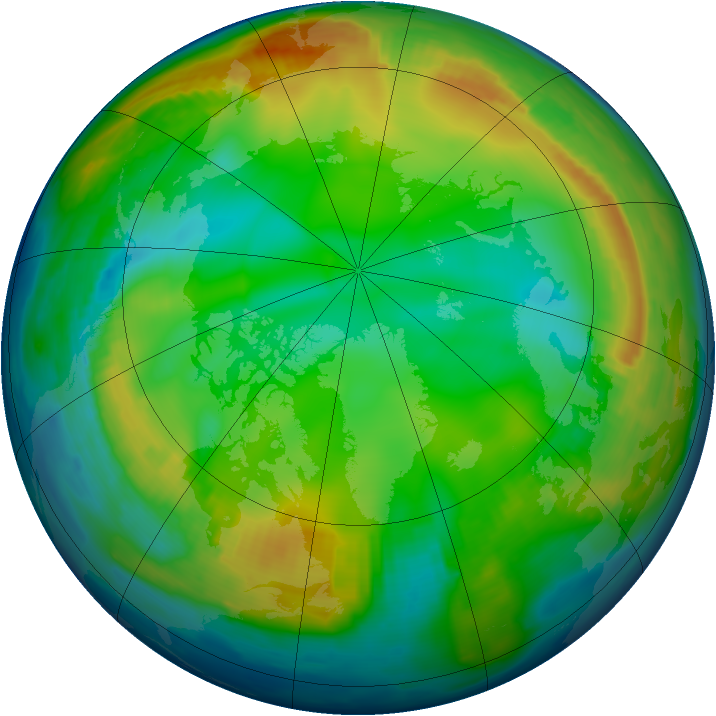 Arctic ozone map for 26 December 1996